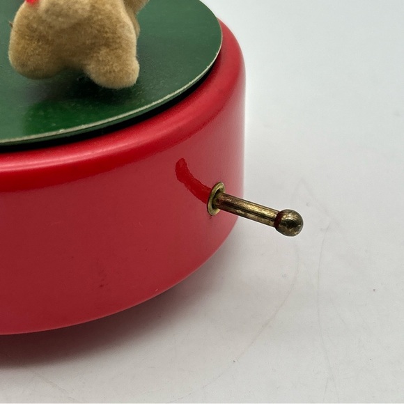 Rare Vtg TOYO Christmas Music Box Flocked Bears & Tree “white Christmas” Japan - Picture 7 of 13